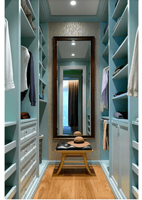 Параллельная гардеробная комната с большим зеркалом Тверь